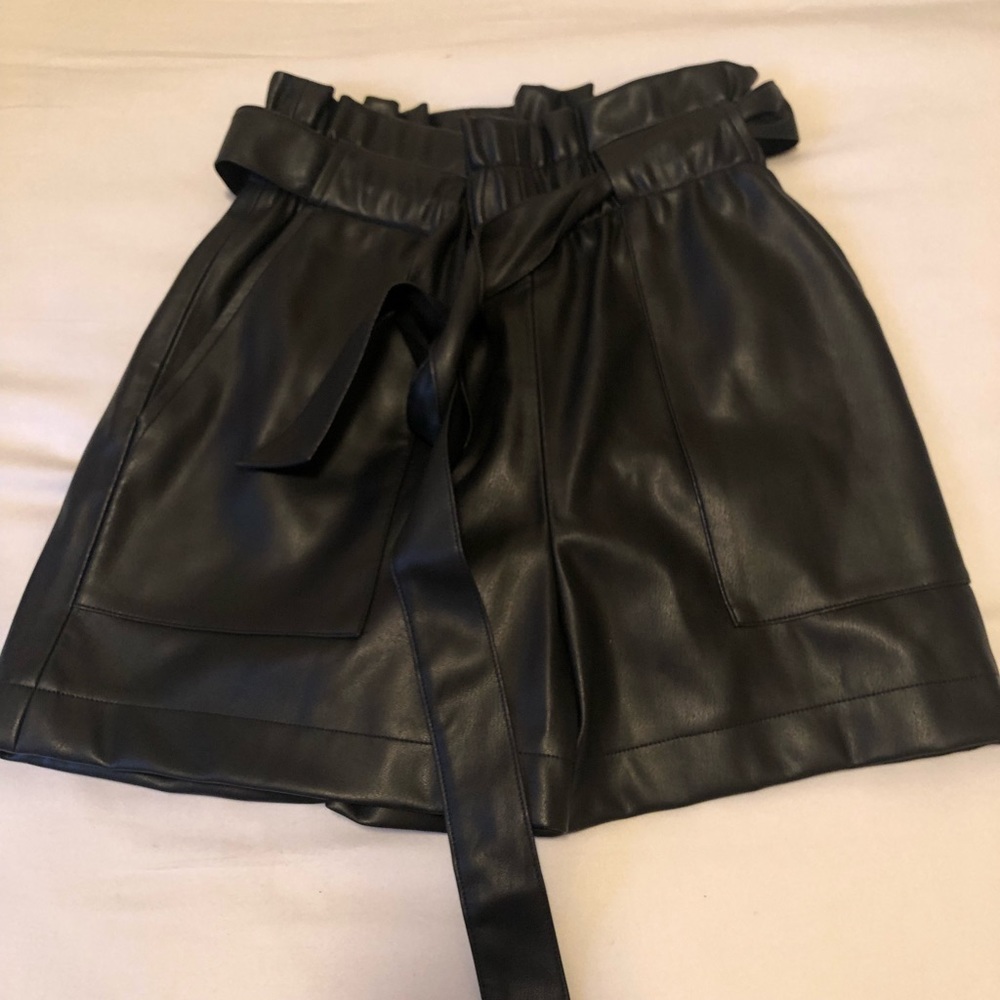 Faux leather shorts